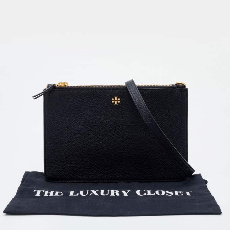 Pre Owned Tory Burch Black Leather Crossbody Bag