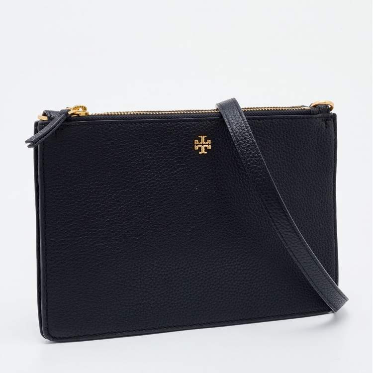 Pre Owned Tory Burch Black Leather Crossbody Bag