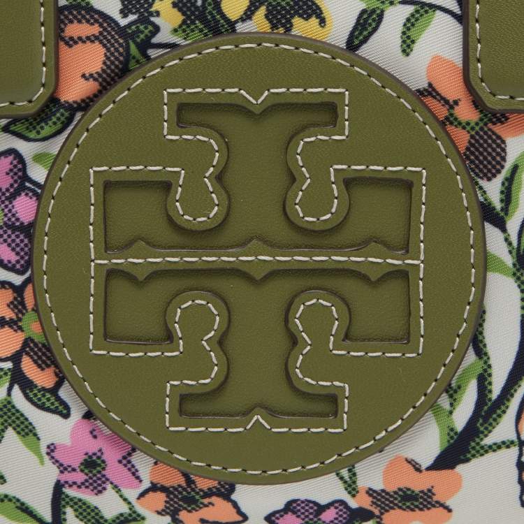 Pre Owned Tory Burch Multicolor Floral Print Canvas and Leather Ella Crossbody Bag