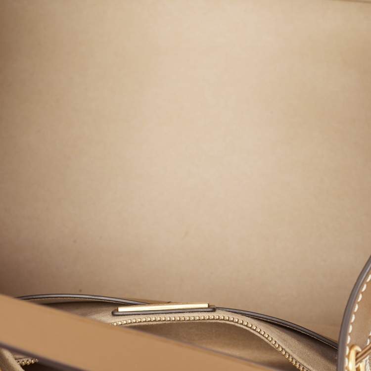 مملوكة مسبقًا Tory Burch Beige T Monogram Jacquard Canvas and Leather Tote