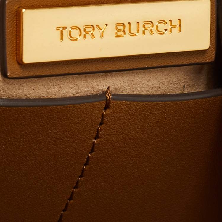 مملوكة مسبقًا Tory Burch Beige T Monogram Jacquard Canvas and Leather Tote