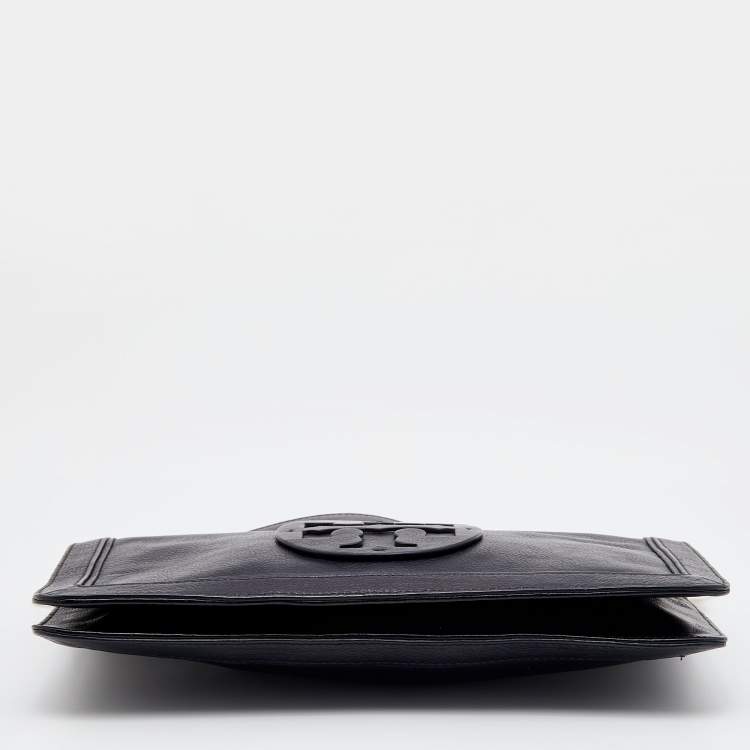 مملوكة مسبقًا Tory Burch Black Leather Reva Flap Shoulder Bag