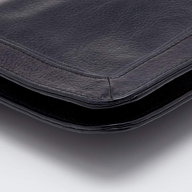 مملوكة مسبقًا Tory Burch Black Leather Reva Flap Shoulder Bag