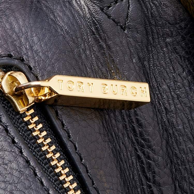 مملوكة مسبقًا Tory Burch Black Leather Reva Flap Shoulder Bag