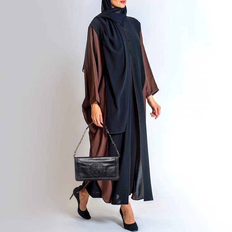 مملوكة مسبقًا Tory Burch Black Leather Reva Flap Shoulder Bag