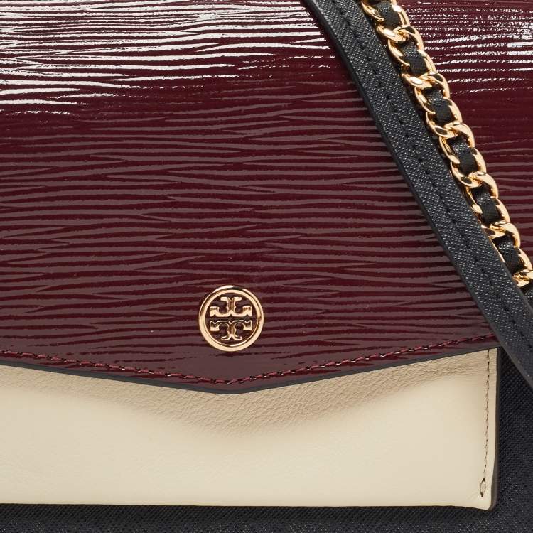 Pre Owned Tory Burch Multicolor Leather and Suede Mixed Material Robinson Shoulder Bag