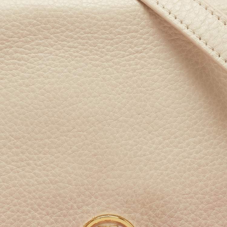Pre Owned Tory Burch Off White Leather Robinson Flap Crossbody Bag