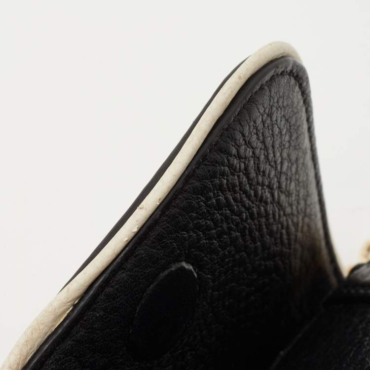 Pre Owned Tory Burch Black/Cream Leather Chelsea Shoulder Bag