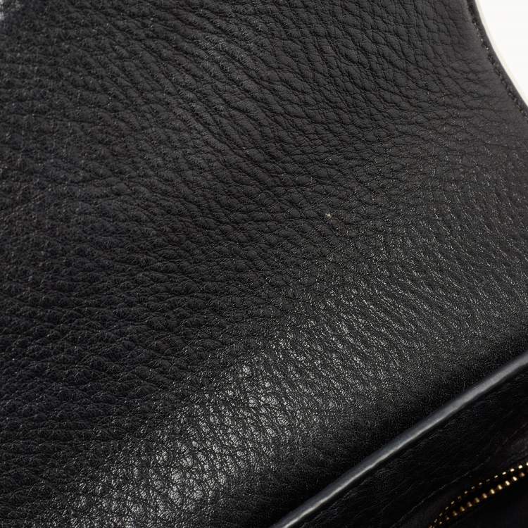 Pre Owned Tory Burch Black/Cream Leather Chelsea Shoulder Bag