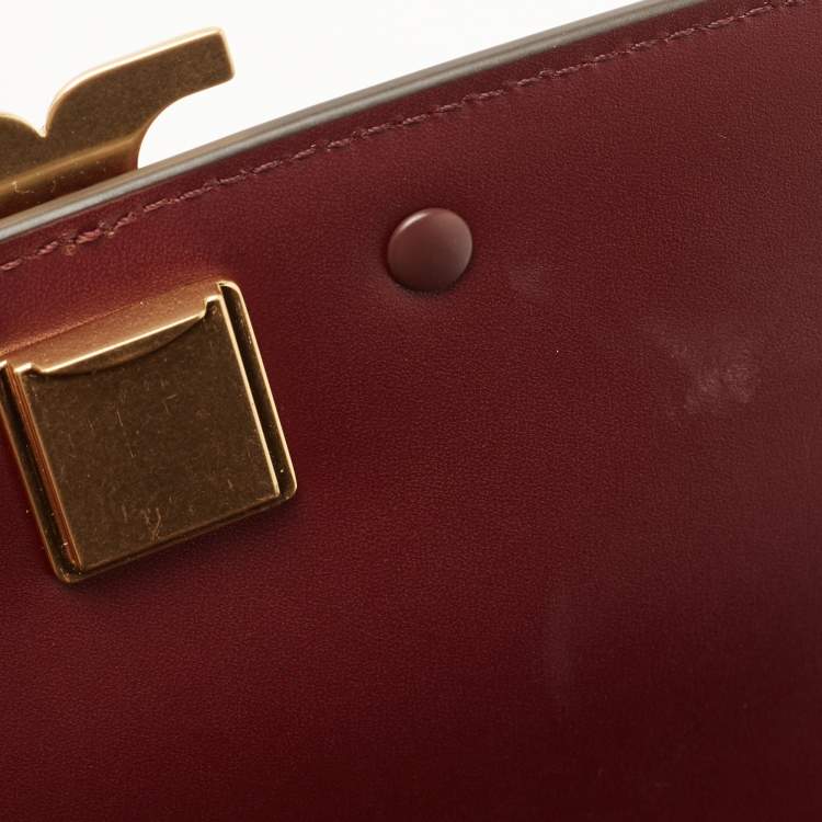 Pre Owned Tory Burch Burgundy Leather Eleanor Crossbody Bag