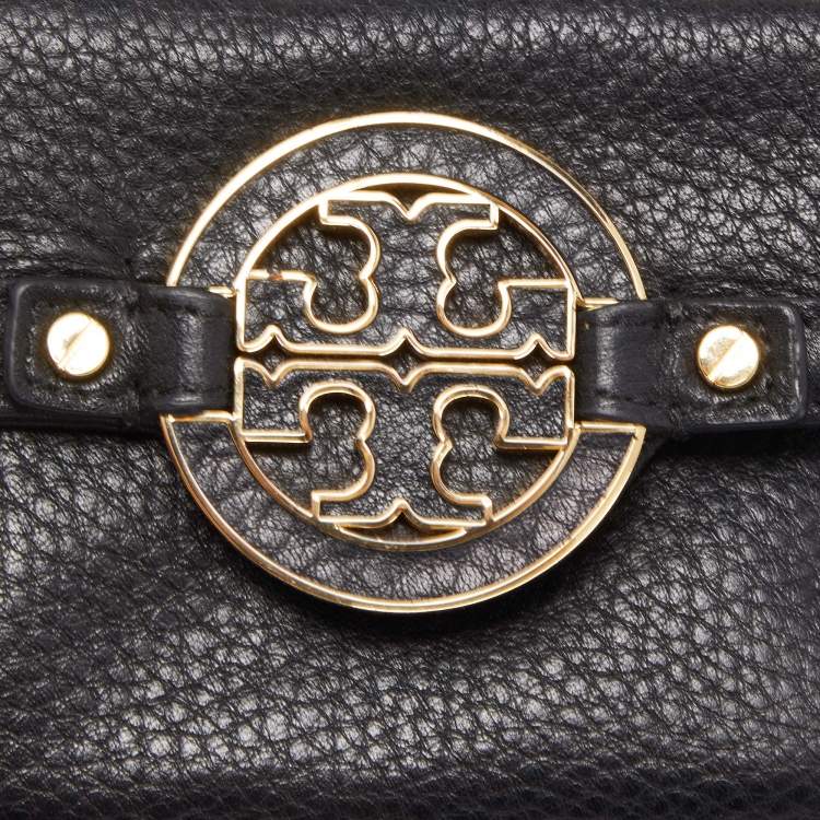 Pre Owned Tory Burch Black Leather Amanda Compact Wallet