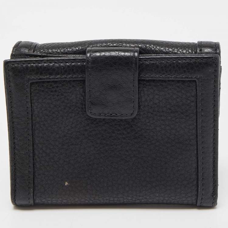 Pre Owned Tory Burch Black Leather Amanda Compact Wallet