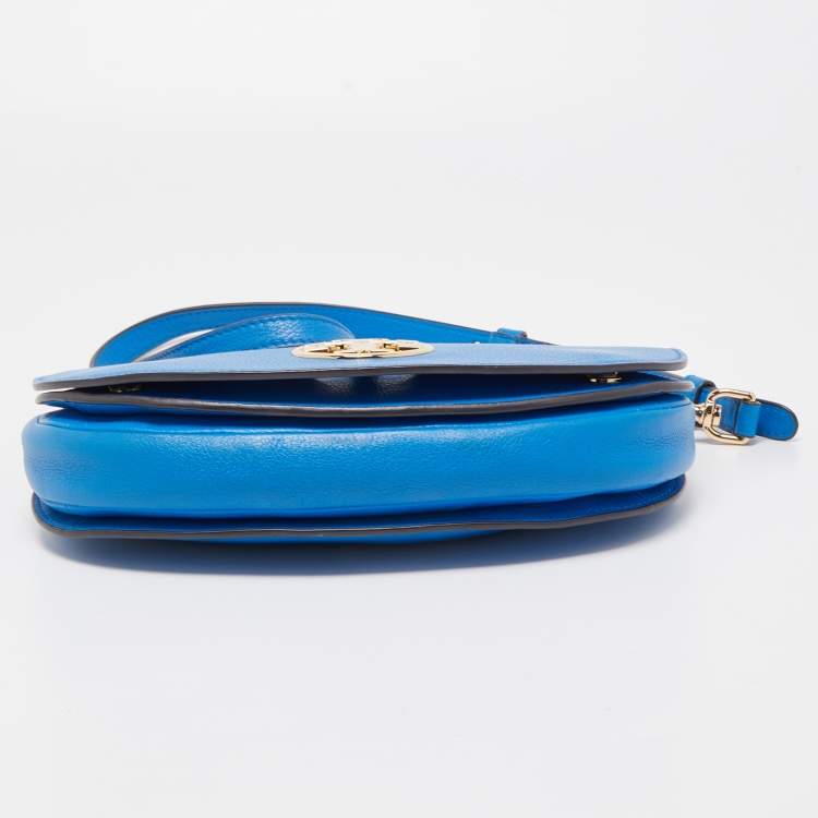 Pre Owned Tory Burch Blue Leather Jamie Crossbody Bag