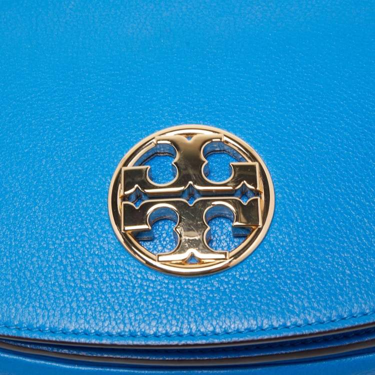 Pre Owned Tory Burch Blue Leather Jamie Crossbody Bag
