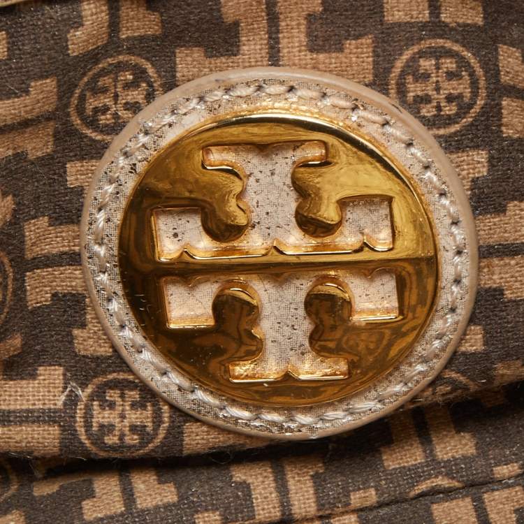 مملوكة مسبقًا Tory Burch Gold Crinkled Leather Chain Crossbody Bag 