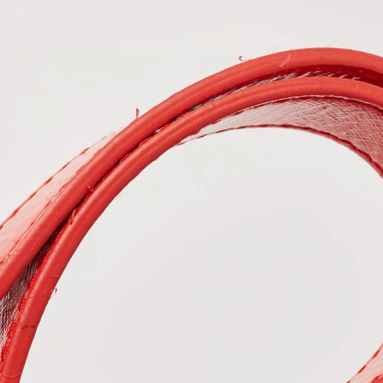 Pre Owned Tory Burch Orange Leather Robinson Double Zip Tote 