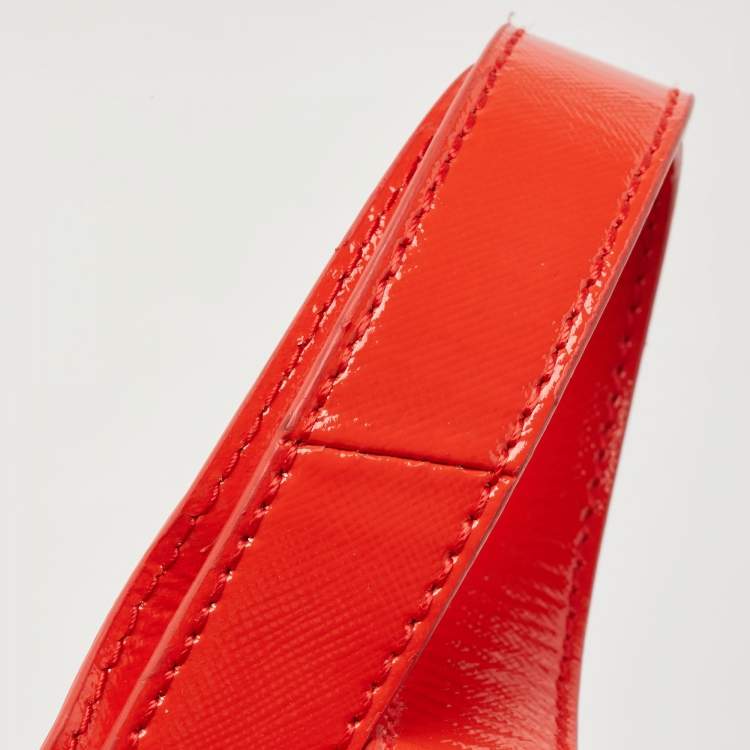 Pre Owned Tory Burch Orange Leather Robinson Double Zip Tote 