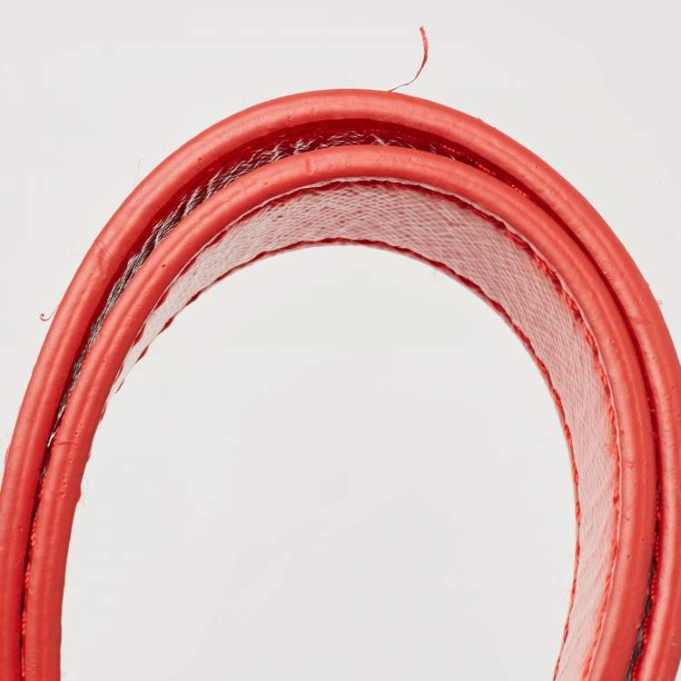 Pre Owned Tory Burch Orange Leather Robinson Double Zip Tote 