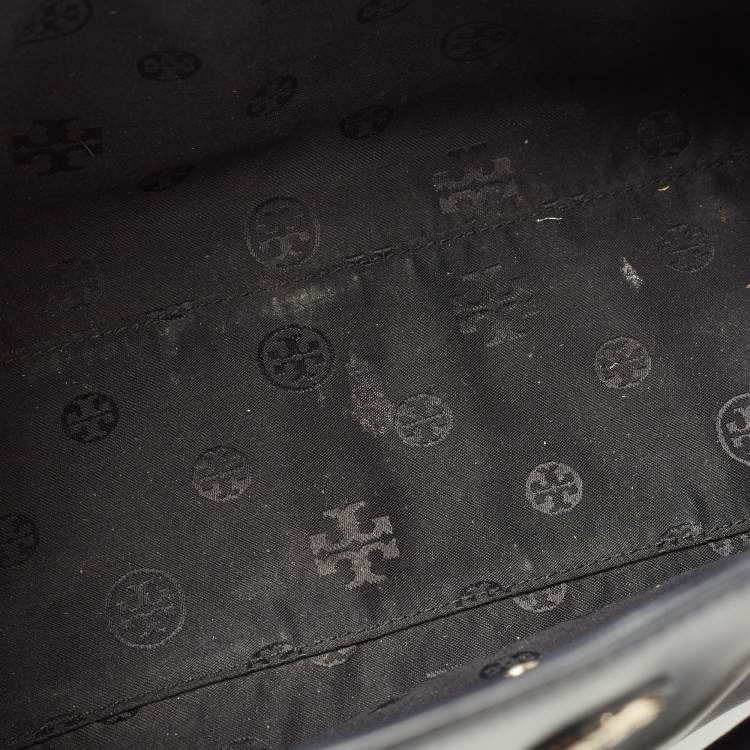 Pre Owned Tory Burch Black Leather Robinson Dome Satchel