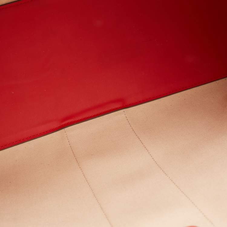 Pre Owned Tory Burch Red Coated Canvas Gemini Link Tote