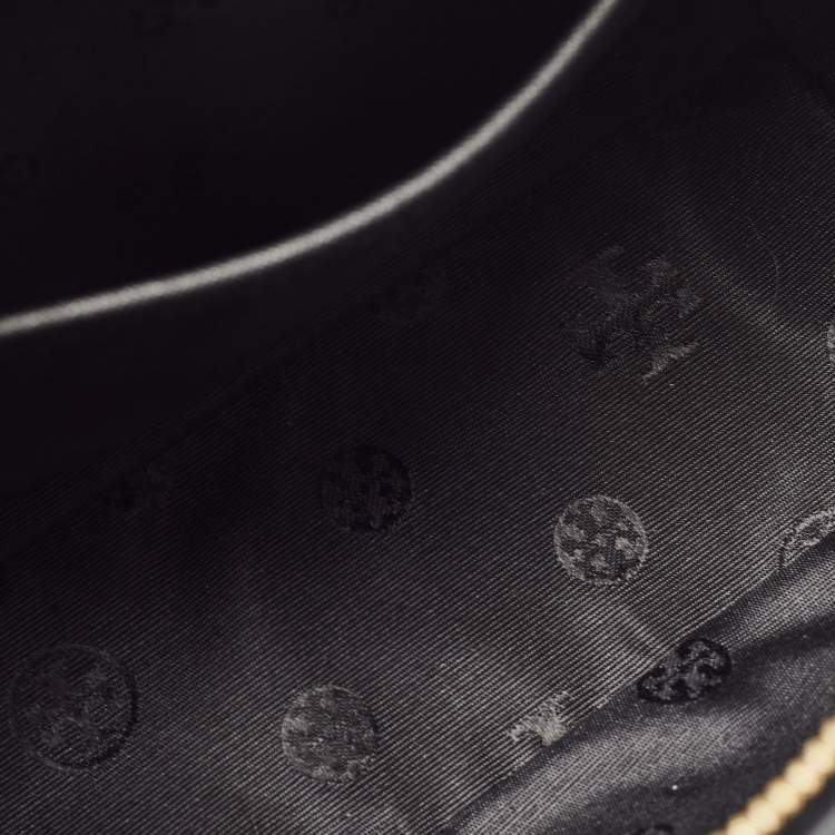 Pre Owned Tory Burch Black Saffiano Leather Mini Emerson Tote