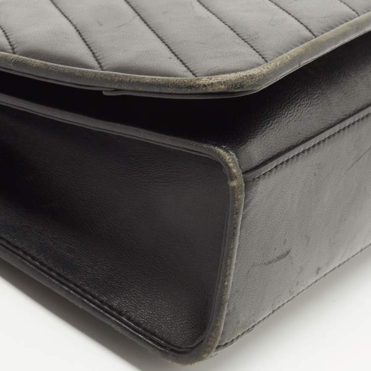 Pre Owned Tory Burch Black Quilted Leather Alexa Convertible Shoulder Bag