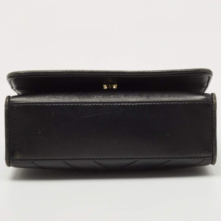 Pre Owned Tory Burch Black Quilted Leather Alexa Convertible Shoulder Bag