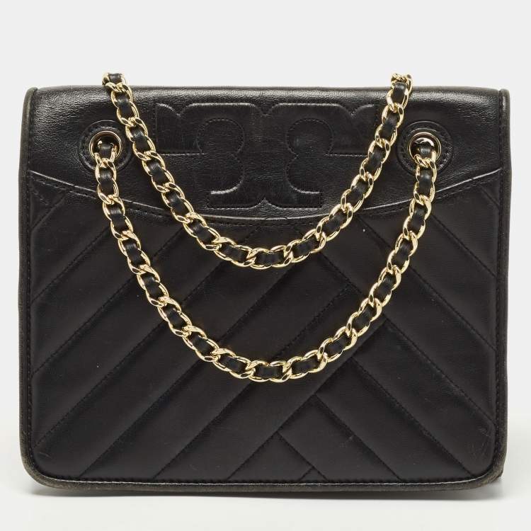 Tory Burch Black Quilted Leather Alexa Convertible Shoulder Bag Tory Burch  | The Luxury Closet