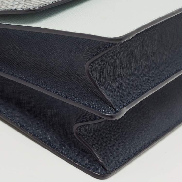 مملوكة مسبقًا Tory Burch Blue/Green Snake Embossed and Leather Parker Chain Shoulder Bag 