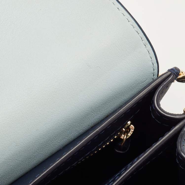 مملوكة مسبقًا Tory Burch Blue/Green Snake Embossed and Leather Parker Chain Shoulder Bag 