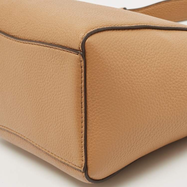 Pre Owned Tory Burch Tan Leather Small McGraw Bucket Bag