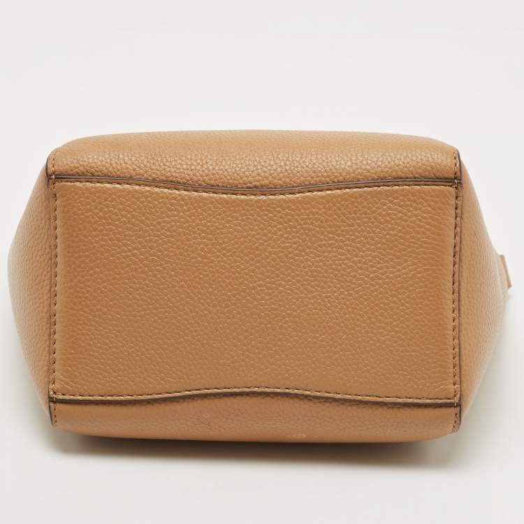 Pre Owned Tory Burch Tan Leather Small McGraw Bucket Bag