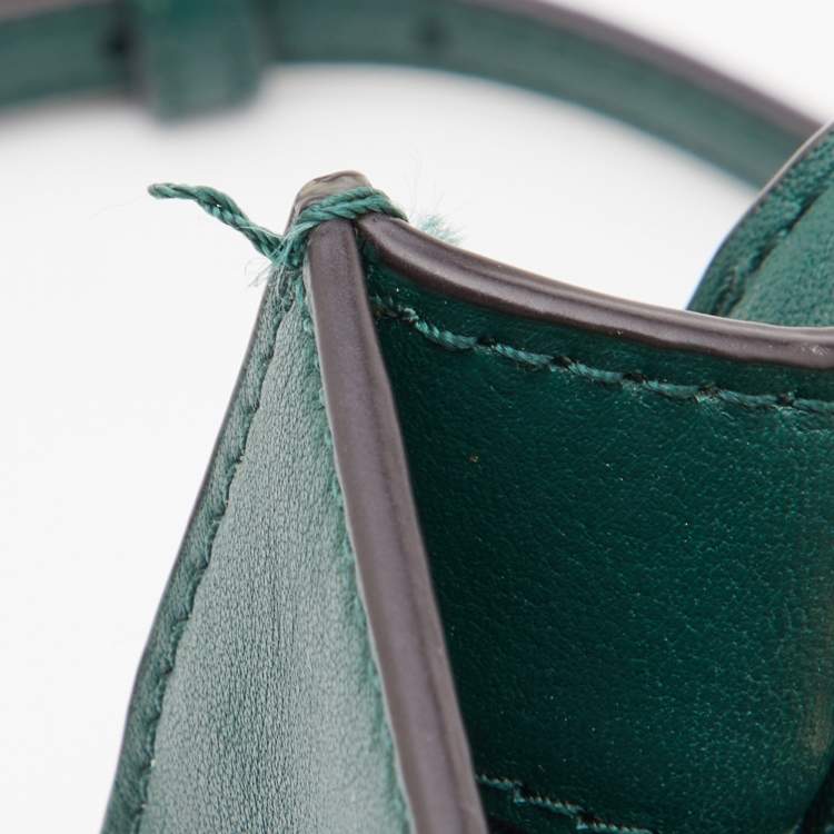 Pre Owned Tory Burch Green Leather Georgia Crossbody Bag