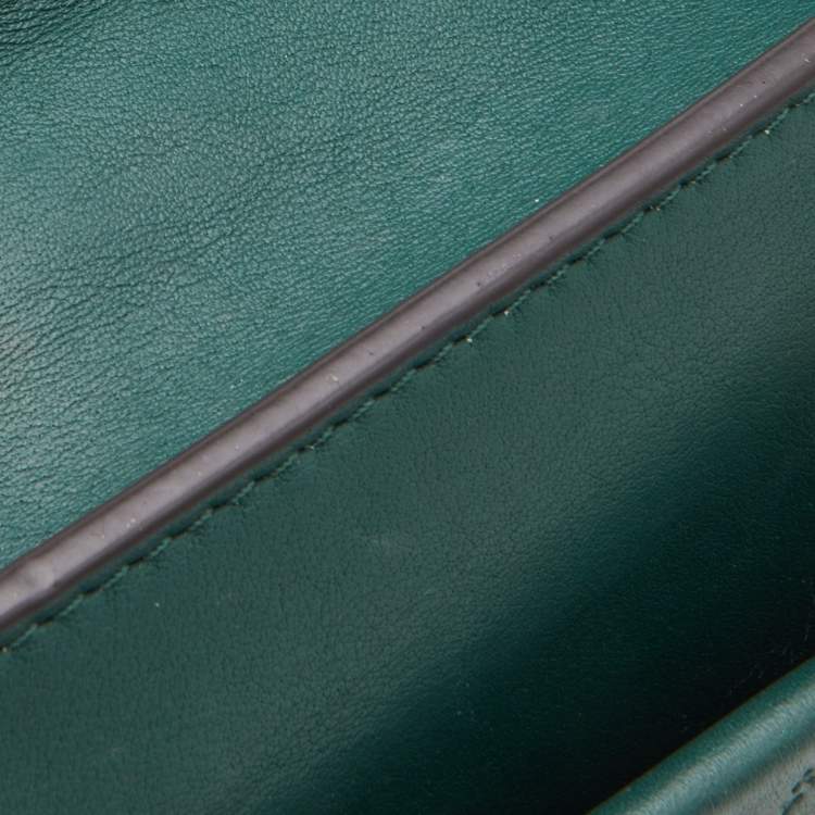 Pre Owned Tory Burch Green Leather Georgia Crossbody Bag