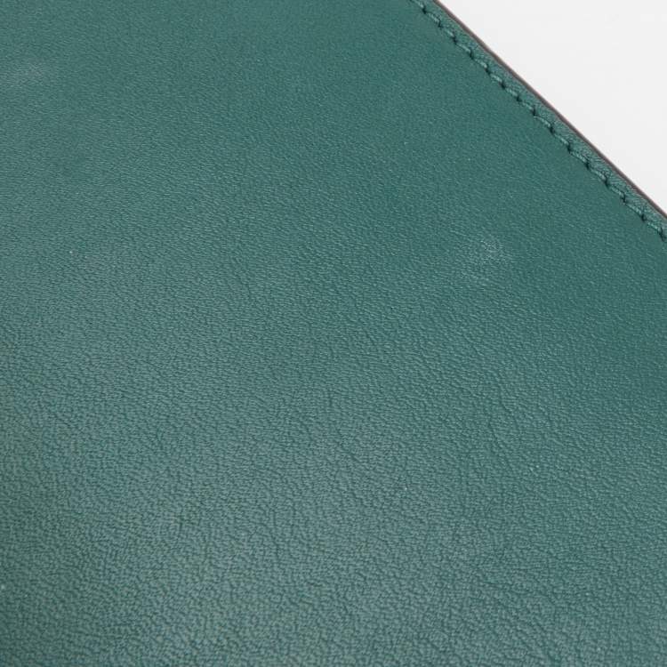Pre Owned Tory Burch Green Leather Georgia Crossbody Bag