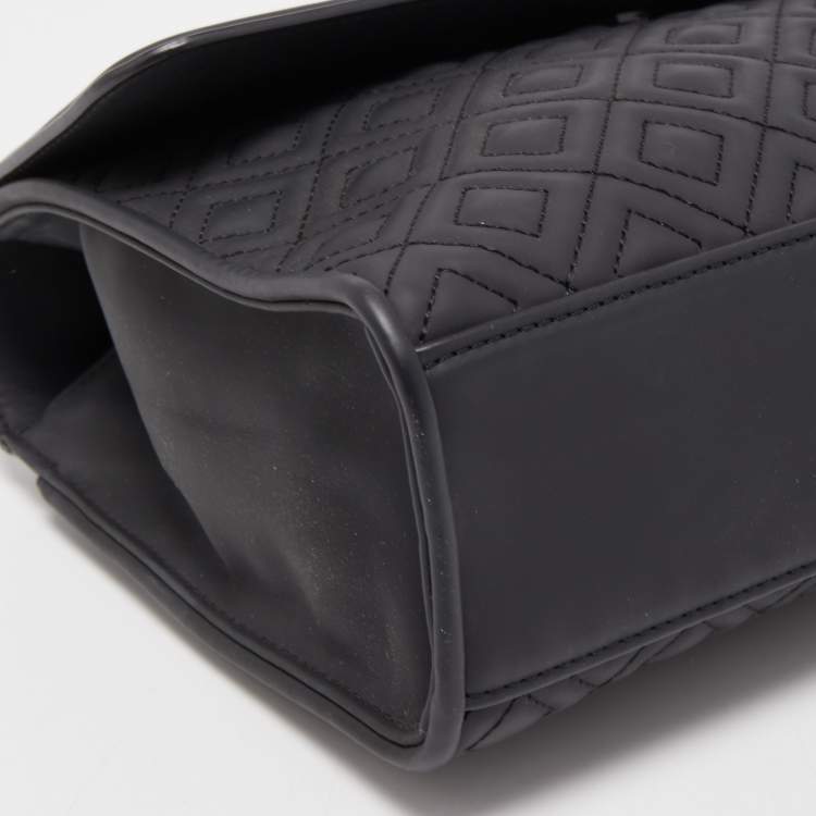 Pre Owned Tory Burch Black Leather Fleming Shoulder Bag