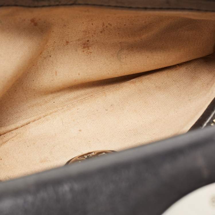 Pre Owned Tory Burch Black Leather Reva Logo Crossbody Bag