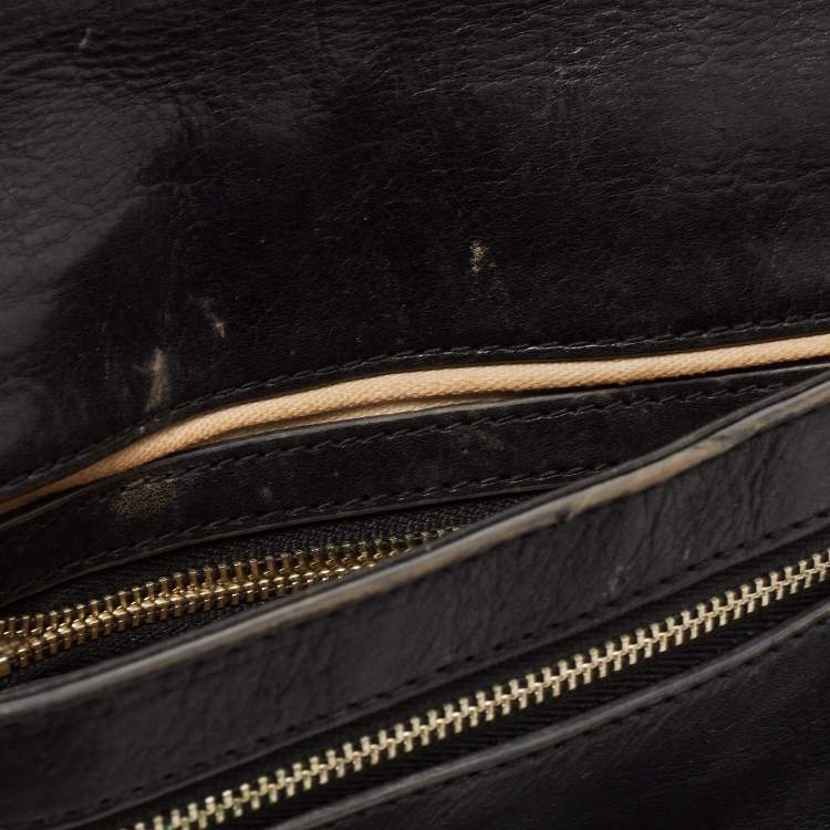 Pre Owned Tory Burch Black Leather Reva Logo Crossbody Bag