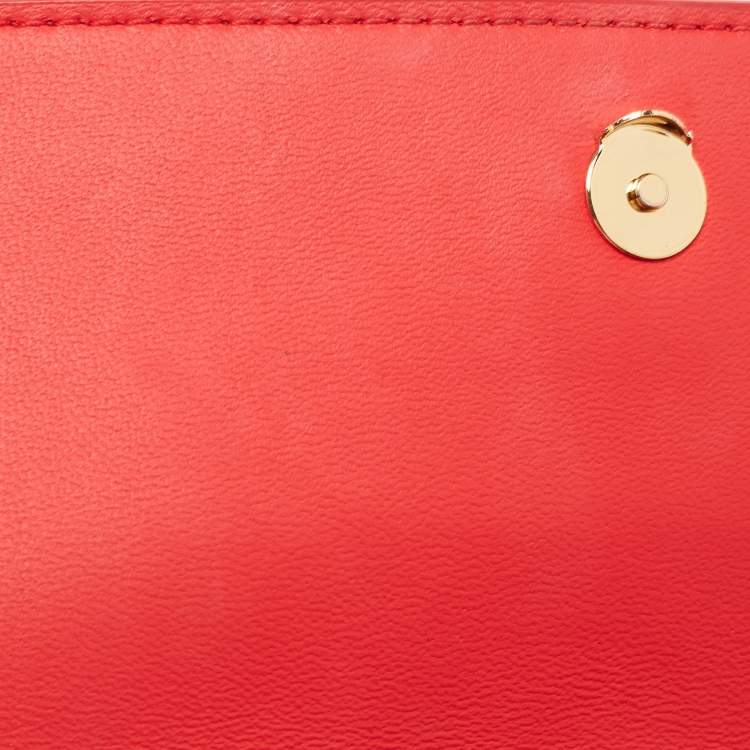 Pre Owned Tory Burch Red Leather Small Fleming Shoulder Bag