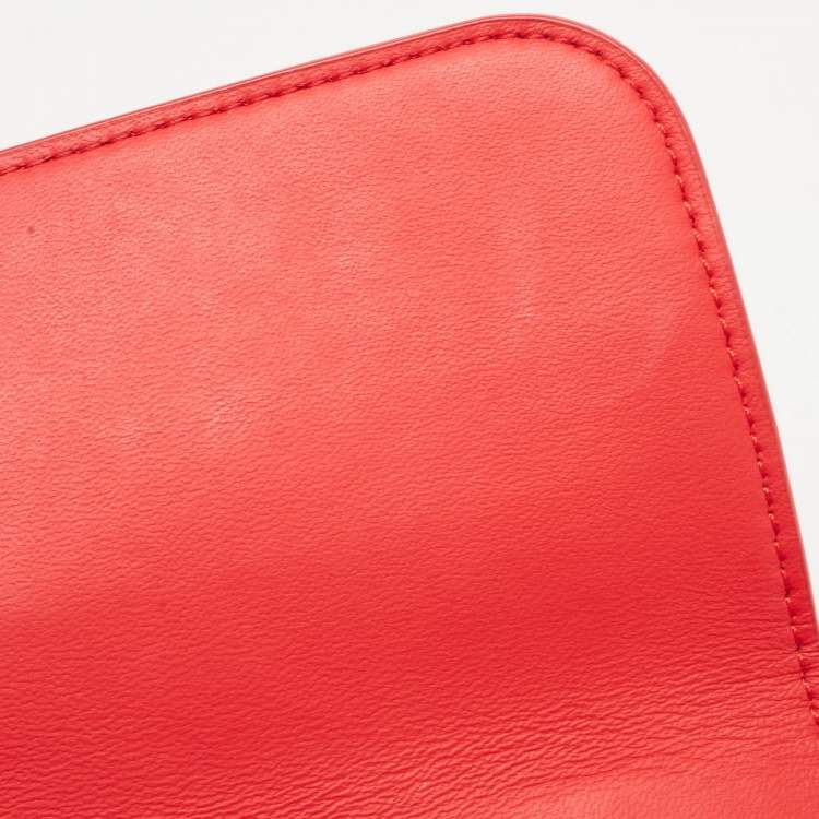 Pre Owned Tory Burch Red Leather Small Fleming Shoulder Bag