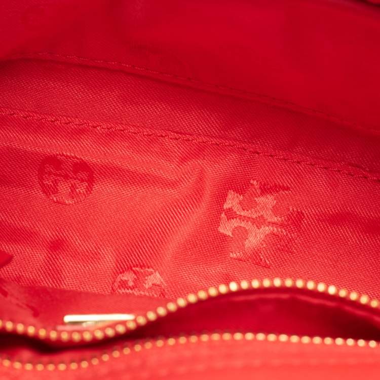 Pre Owned Tory Burch Red Leather Small Fleming Shoulder Bag