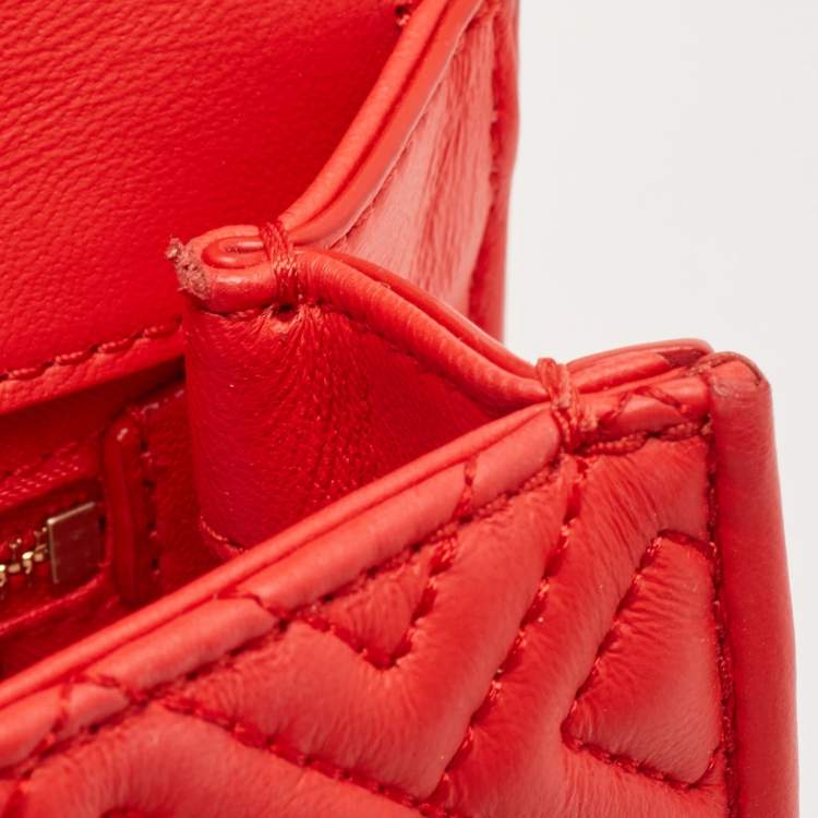 Pre Owned Tory Burch Red Leather Small Fleming Shoulder Bag