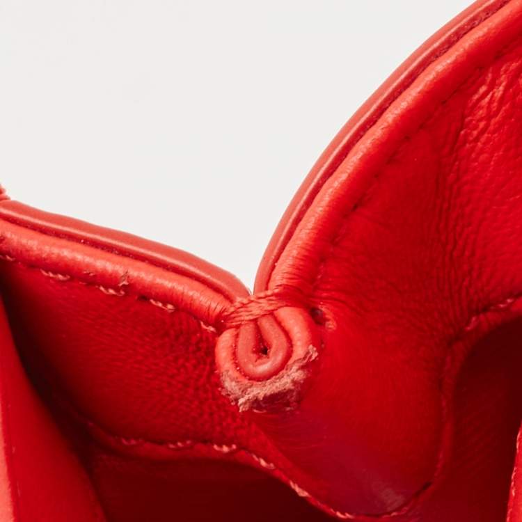 Pre Owned Tory Burch Red Leather Small Fleming Shoulder Bag