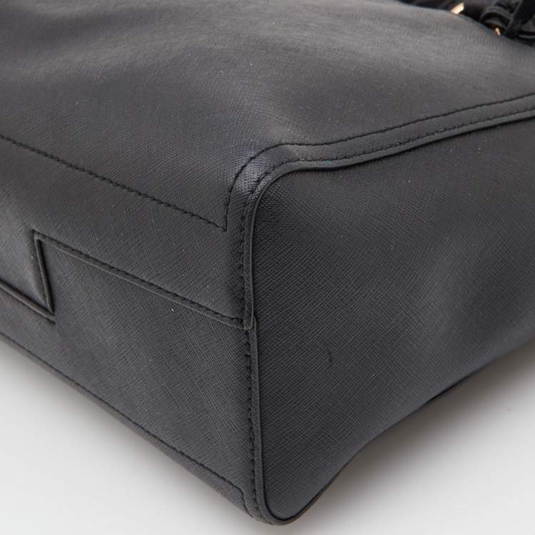 Pre Owned Tory Burch Black Leather Tote