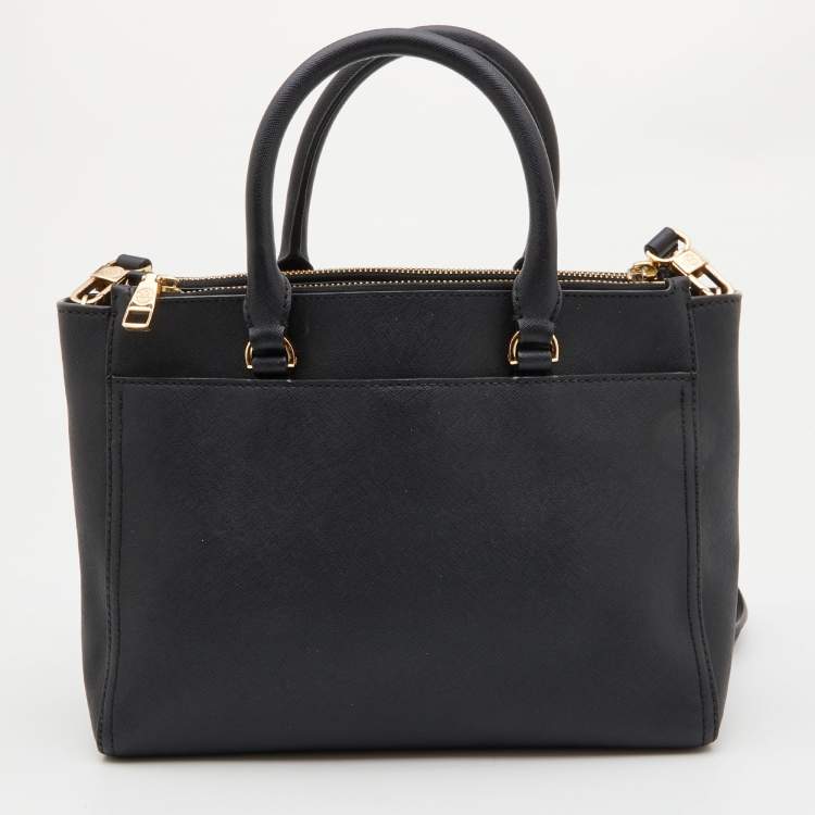 Pre Owned Tory Burch Black Leather Tote