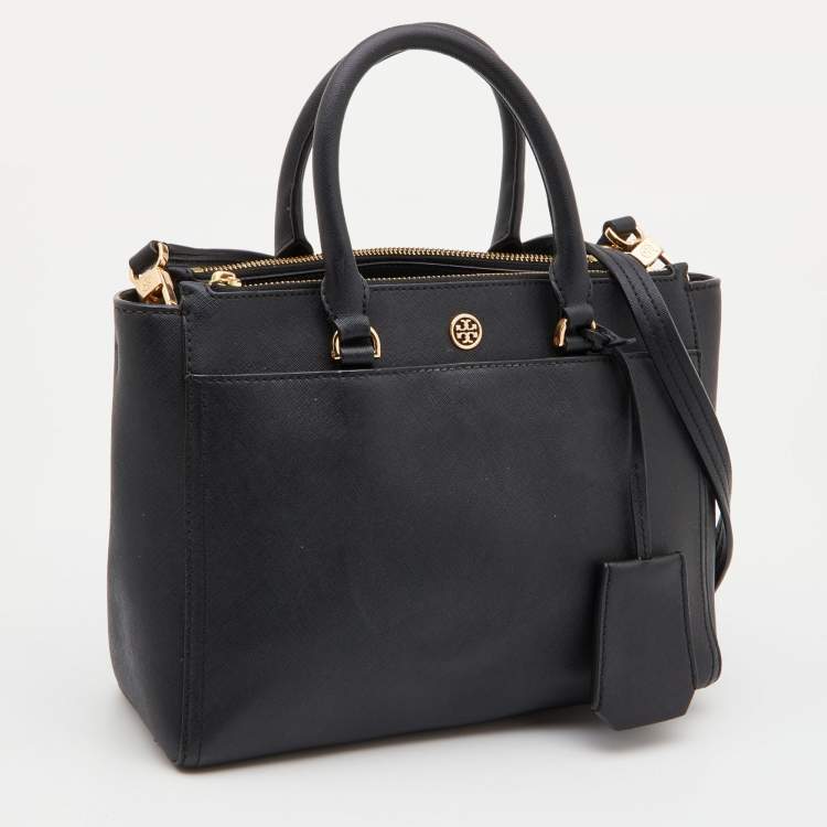 Pre Owned Tory Burch Black Leather Tote