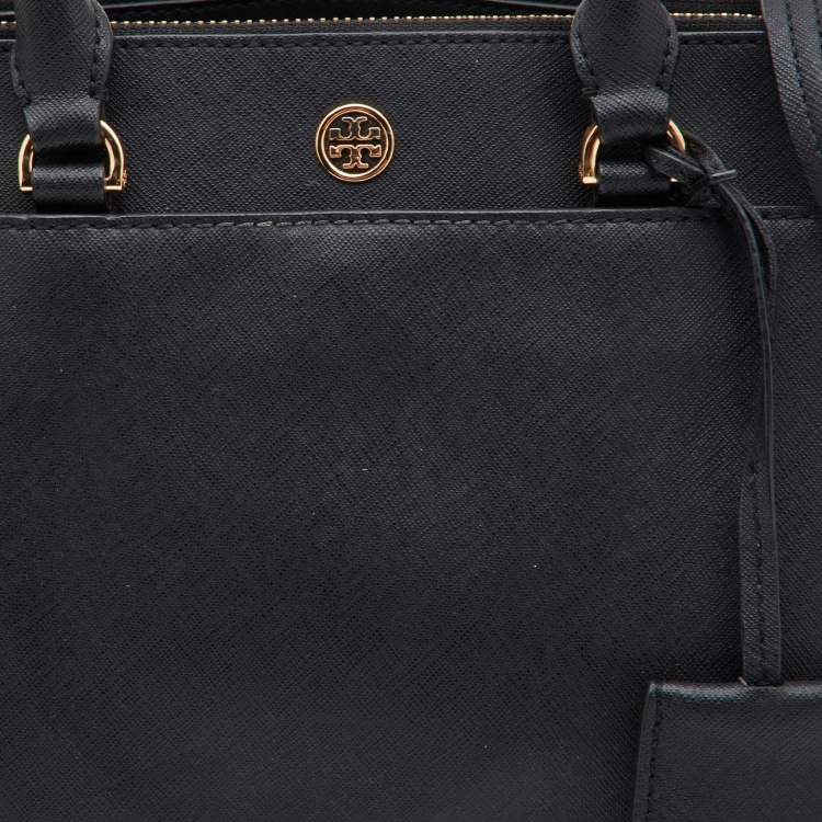Pre Owned Tory Burch Black Leather Tote
