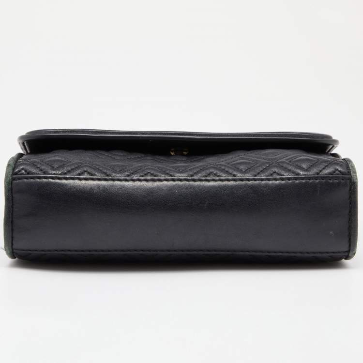 Pre Owned Tory Burch Black Leather Small Fleming Shoulder Bag