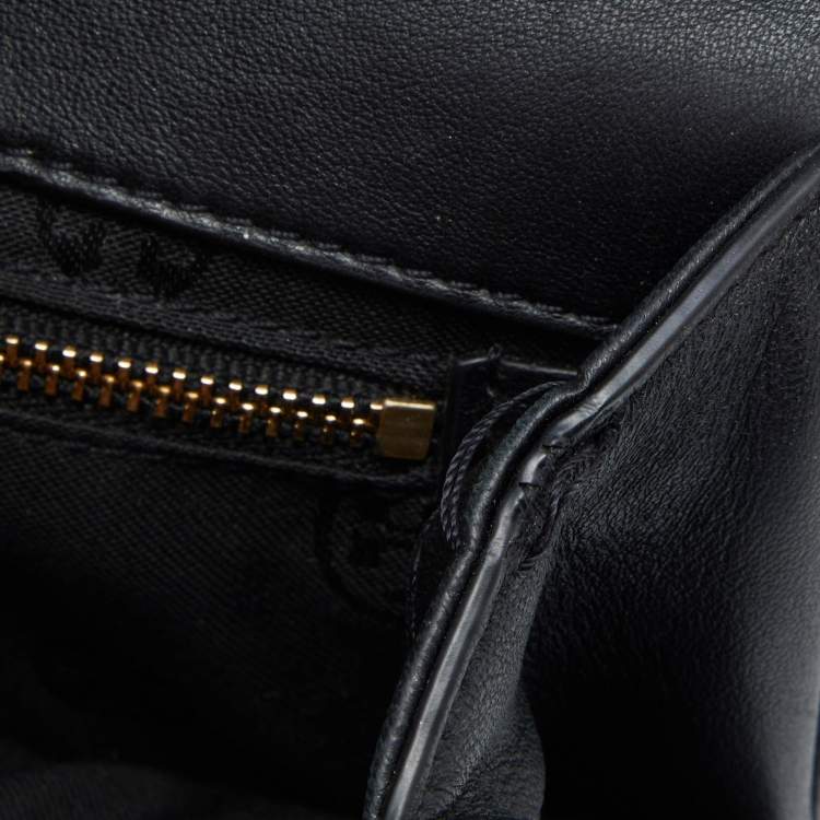 Pre Owned Tory Burch Black Leather Small Fleming Shoulder Bag