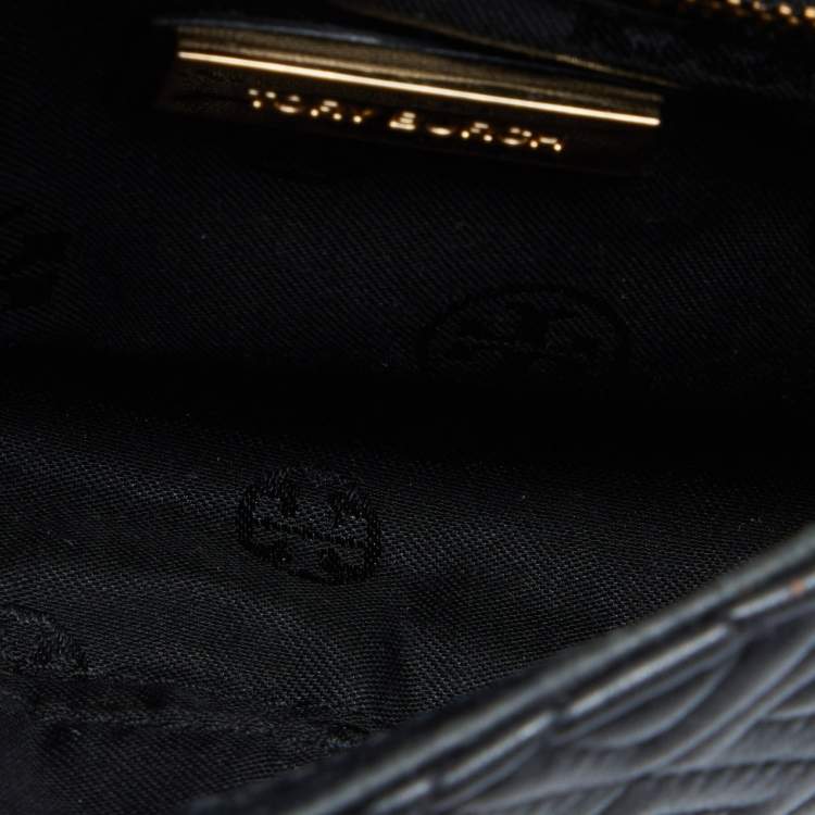 Pre Owned Tory Burch Black Leather Small Fleming Shoulder Bag